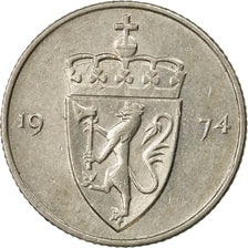 Coin, Norway, Olav V, 50 Öre, 1974, EF(40-45), Copper-nickel, KM:418