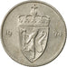 Coin, Norway, Olav V, 50 Öre, 1974, EF(40-45), Copper-nickel, KM:418