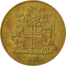 Coin, Iceland, 2 Kronur, 1958, EF(40-45), Nickel-brass, KM:13a.1