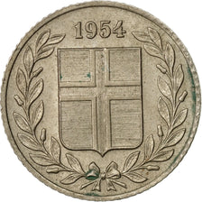 Coin, Iceland, 25 Aurar, 1954, EF(40-45), Copper-nickel, KM:11