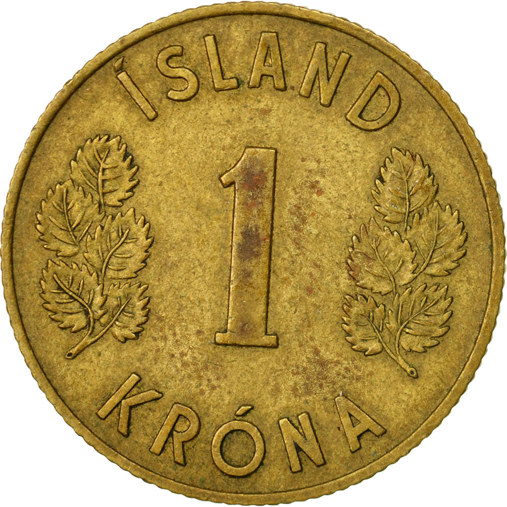 Coin, Iceland, Krona, 1957, EF(40-45), Nickel-brass, KM:12a