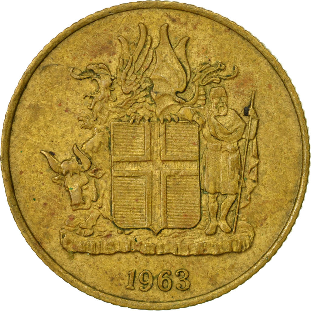 Coin, Iceland, Krona, 1963, EF(40-45), Nickel-brass, KM:12a