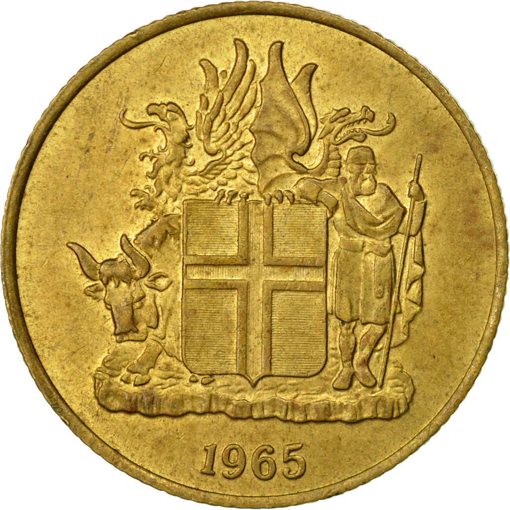 Coin, Iceland, Krona, 1965, EF(40-45), Nickel-brass, KM:12a