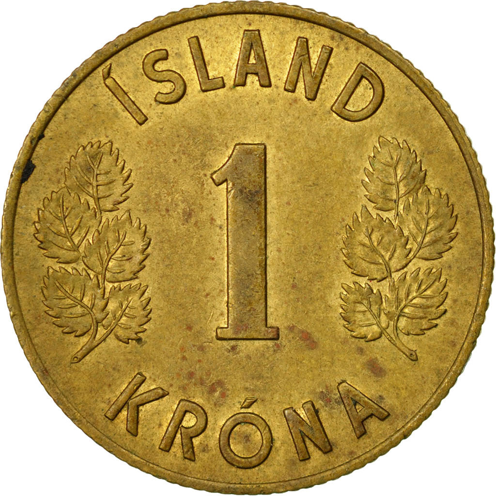 Coin, Iceland, Krona, 1965, EF(40-45), Nickel-brass, KM:12a