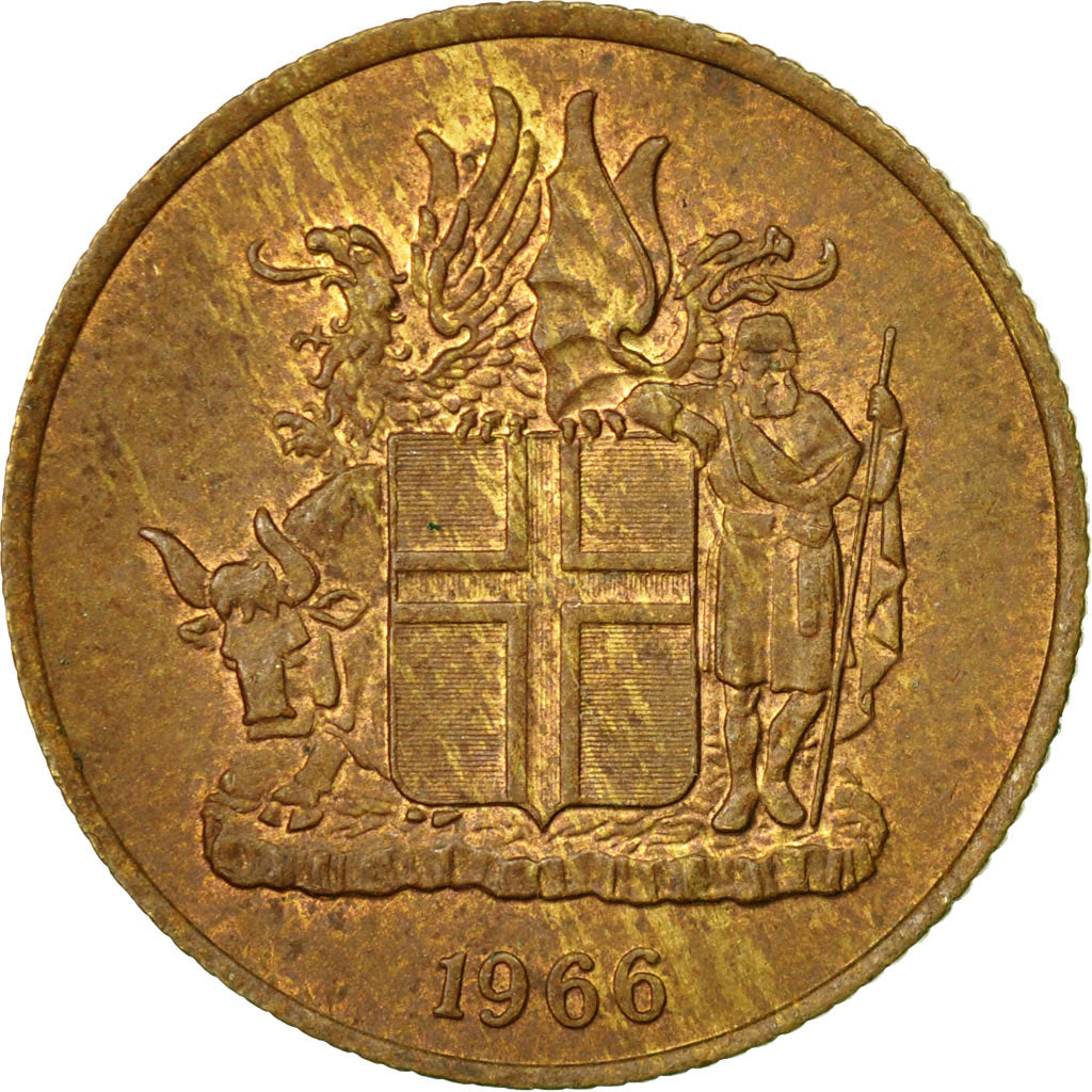 Coin, Iceland, Krona, 1966, EF(40-45), Nickel-brass, KM:12a