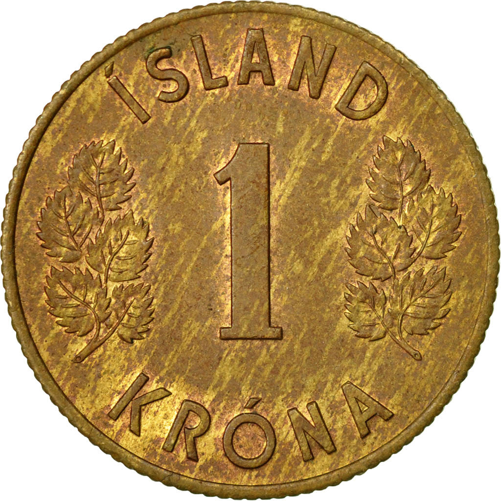 Coin, Iceland, Krona, 1966, EF(40-45), Nickel-brass, KM:12a