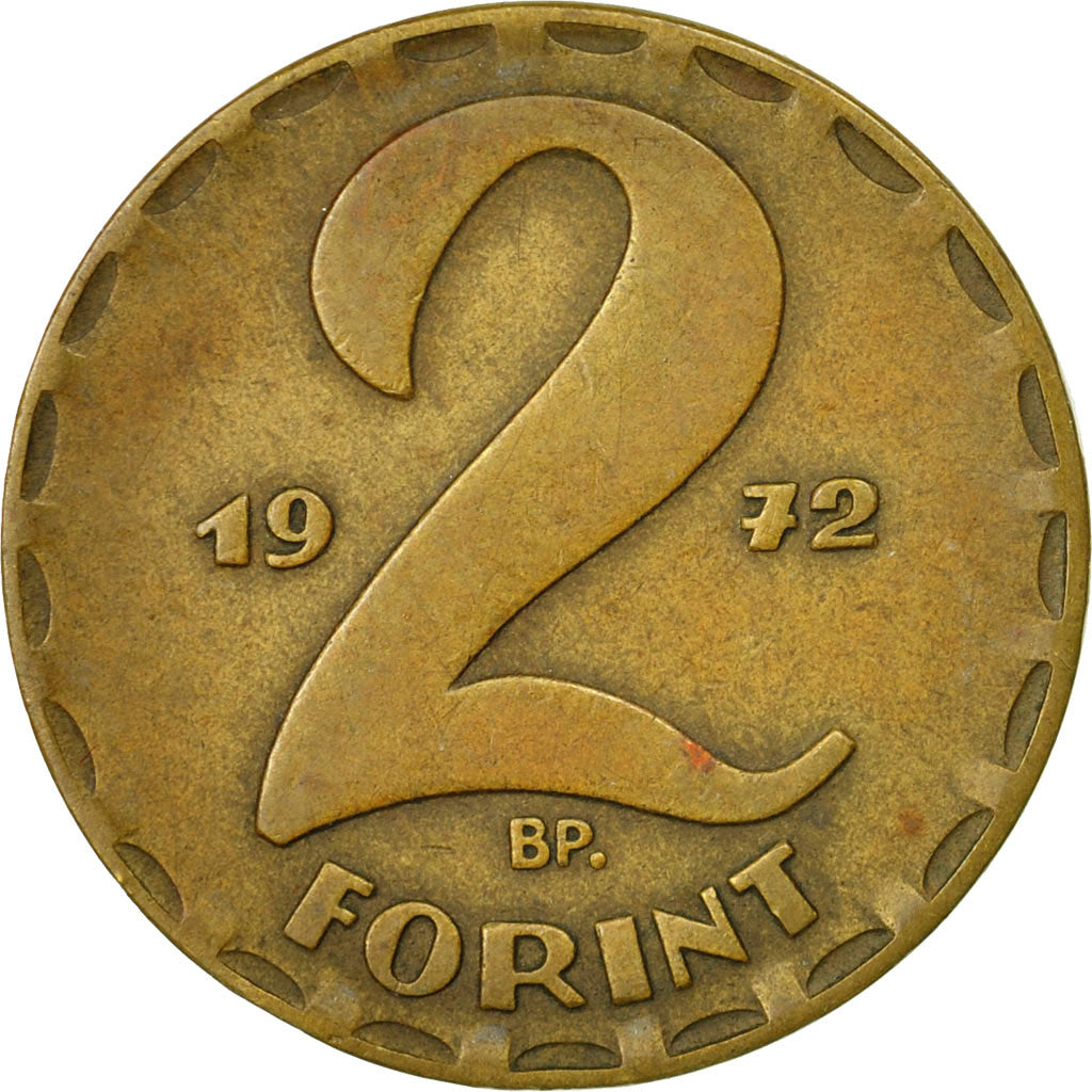 Coin, Hungary, 2 Forint, 1972, EF(40-45), Brass, KM:591