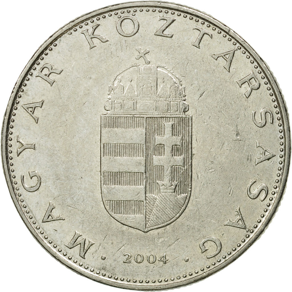 Coin, Hungary, 10 Forint, 2004, EF(40-45), Copper-nickel, KM:695