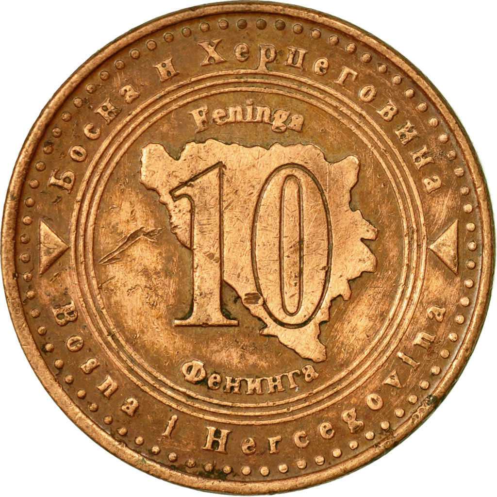 Monnaie, BOSNIA-HERZEGOVINA, 10 Feninga, 1998, TTB, Copper Plated Steel, KM:115