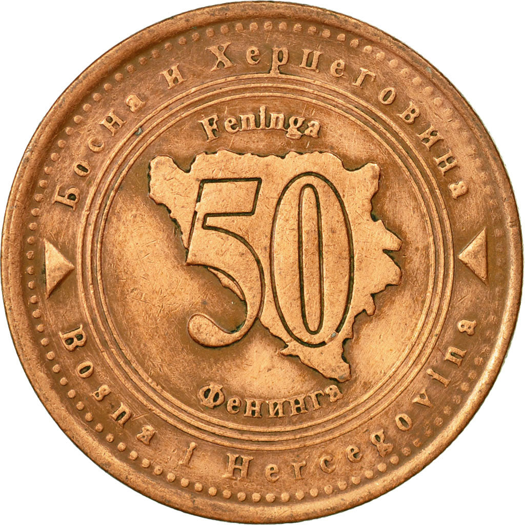Monnaie, BOSNIA-HERZEGOVINA, 50 Feninga, 1998, TTB, Copper Plated Steel, KM:117