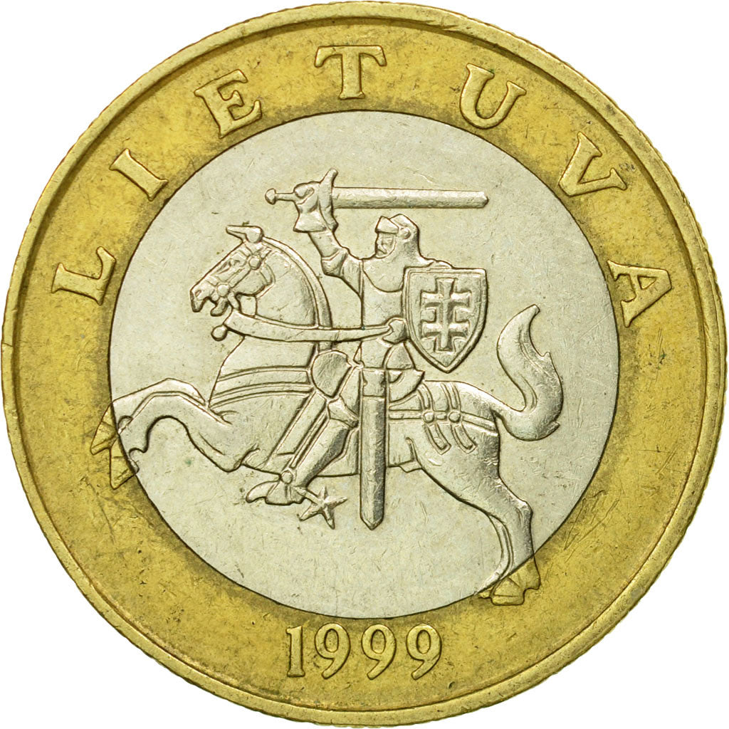 Coin, Lithuania, 2 Litai, 1999, EF(40-45), Bi-Metallic, KM:112