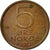 Coin, Norway, Olav V, 5 Öre, 1976, EF(40-45), Bronze, KM:415