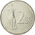 Moneda, Eslovaquia, 2 Koruna, 2002, MBC, Níquel chapado en acero, KM:13