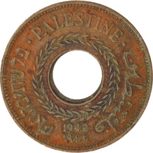 PALESTINE, 5 Mils, 1942, KM #3a, EF(40-45), Bronze, 20, 2.87