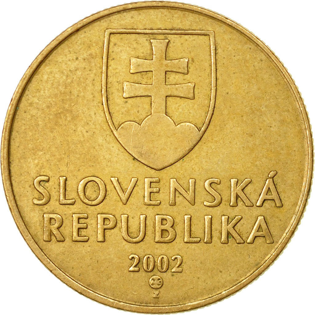 Moneta, Slovacchia, Koruna, 2002, BB, Acciaio placcato in bronzo, KM:12