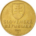 Moneda, Eslovaquia, Koruna, 2002, MBC, Bronce chapado en acero, KM:12