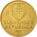 Moneta, Slovacchia, Koruna, 2002, BB, Acciaio placcato in bronzo, KM:12