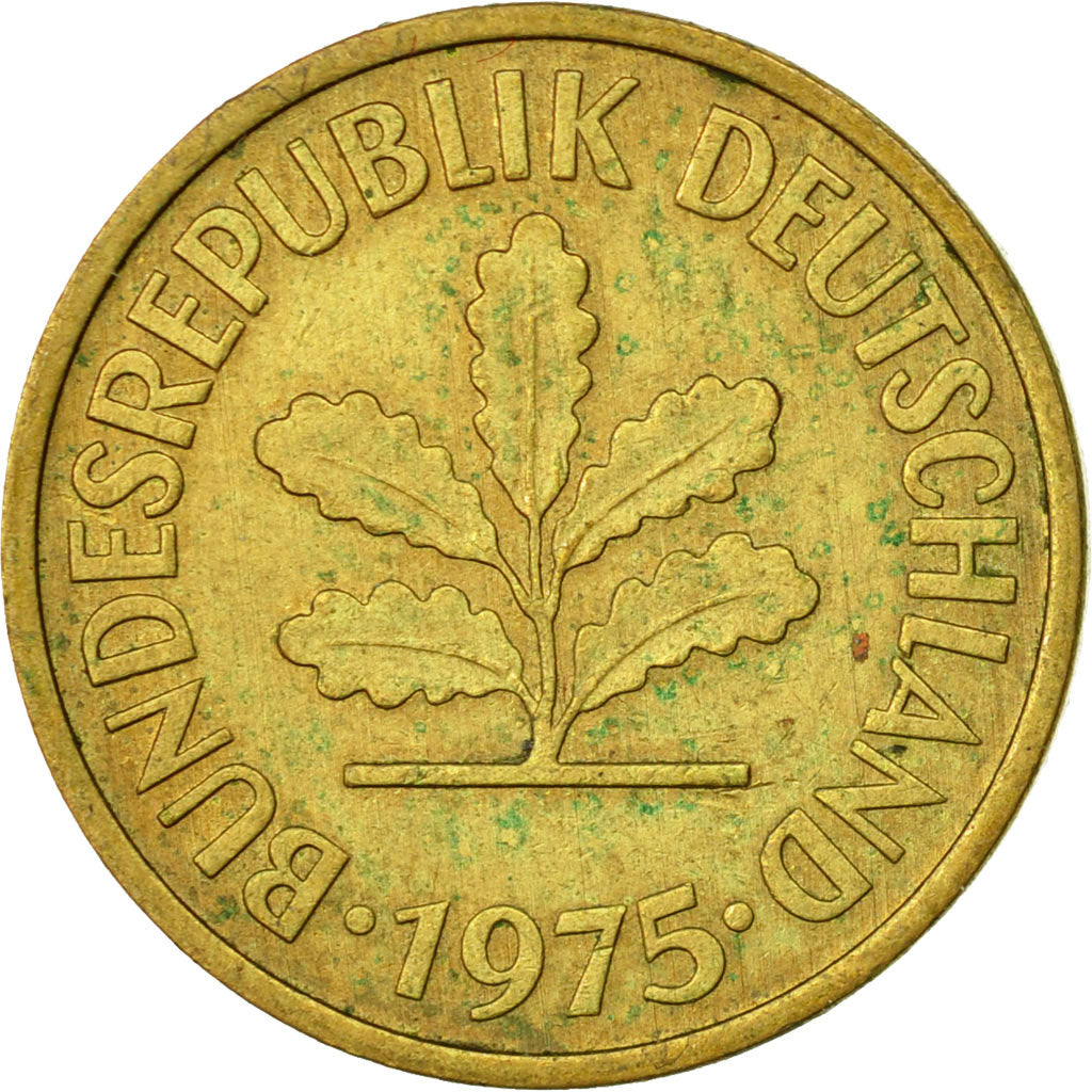 Münze, Bundesrepublik Deutschland, 5 Pfennig, 1975, Munich, SS, Brass Clad
