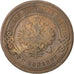 RUSSIA, 3 Kopeks, 1902, Saint-Petersburg, KM #11.2, VF(20-25), Copper, 28, 9.58