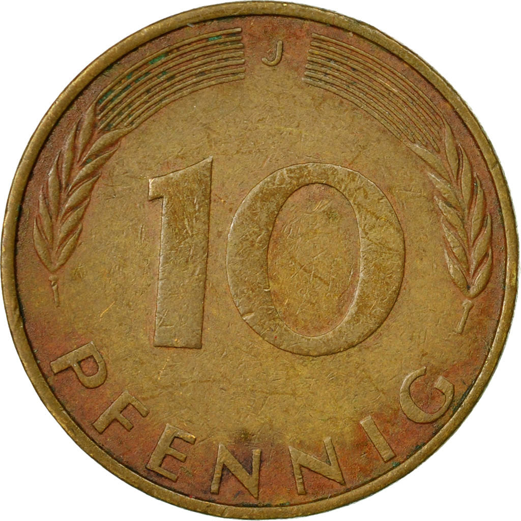 Moneta, GERMANIA - REPUBBLICA FEDERALE, 10 Pfennig, 1973, Hambourg, BB, Acciaio