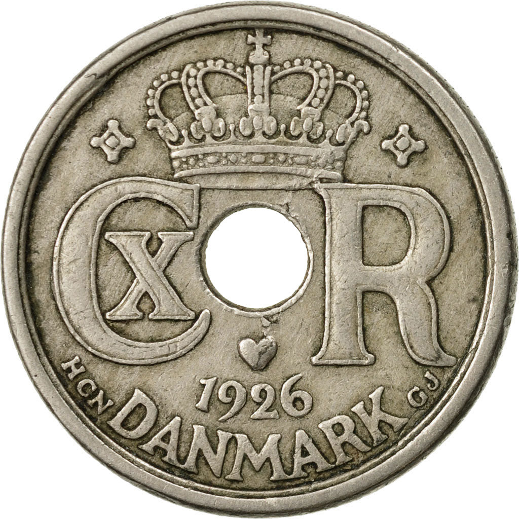 Coin, Denmark, Christian X, 25 Öre, 1926, Copenhagen, EF(40-45), Copper-nickel