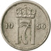Moneta, Norwegia, Haakon VII, 10 Öre, 1956, EF(40-45), Miedź-Nikiel, KM:396