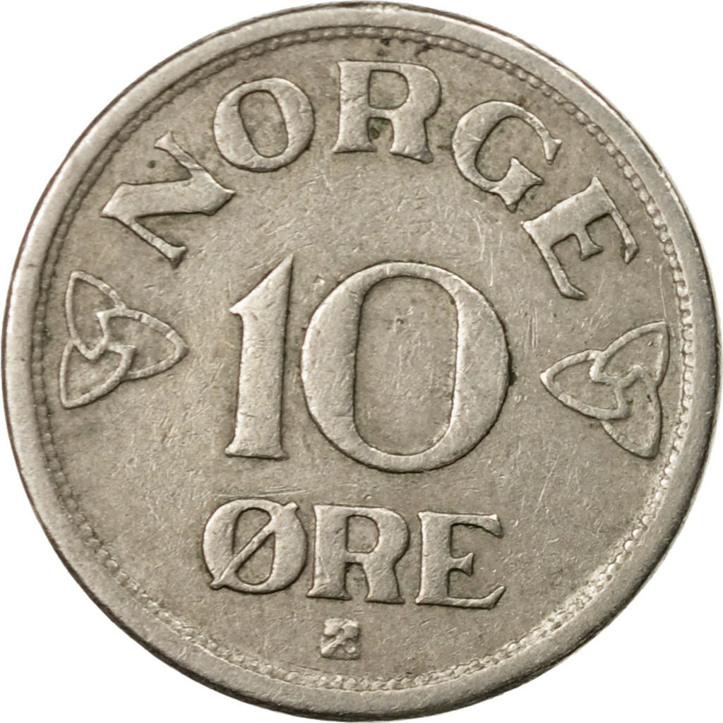 Münze, Norwegen, Haakon VII, 10 Öre, 1956, SS, Copper-nickel, KM:396