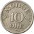 Moneta, Norvegia, Haakon VII, 10 Öre, 1956, BB, Rame-nichel, KM:396