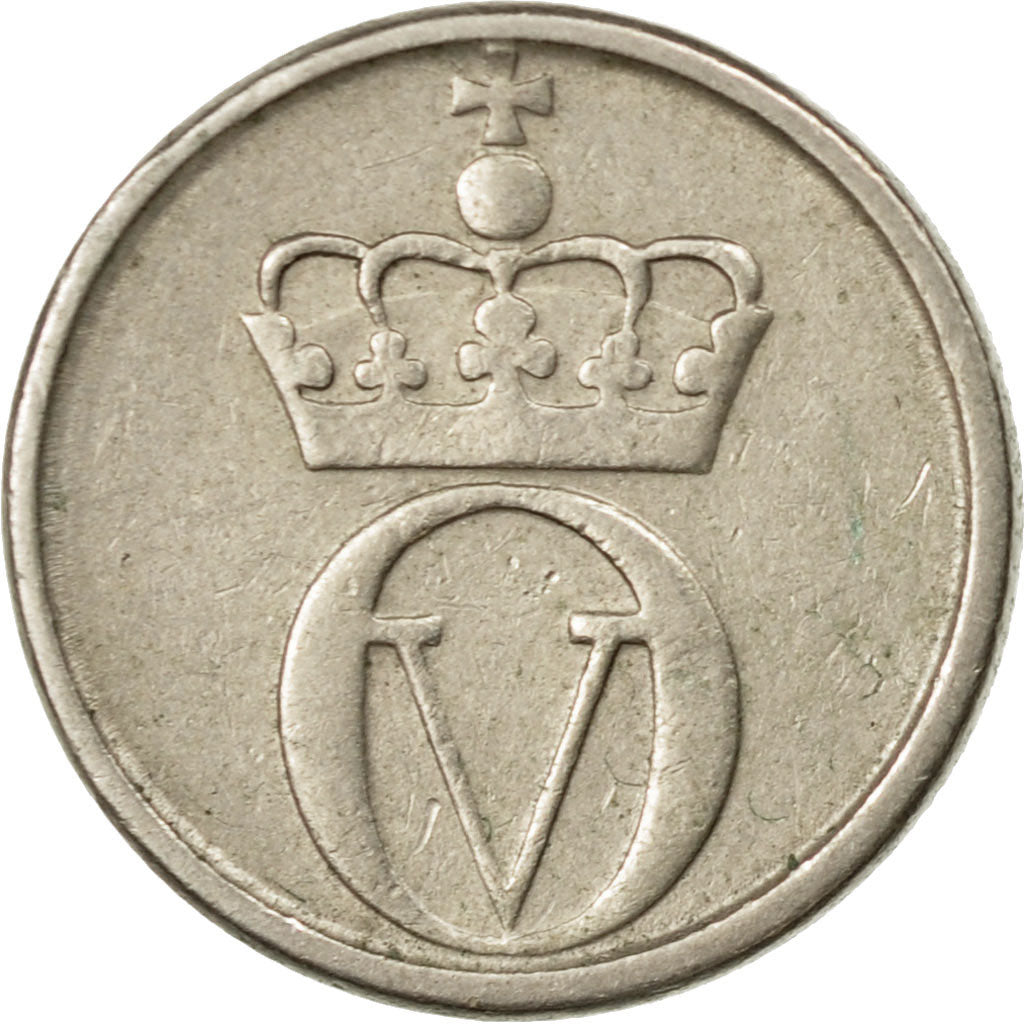 Coin, Norway, Olav V, 10 Öre, 1960, EF(40-45), Copper-nickel, KM:411