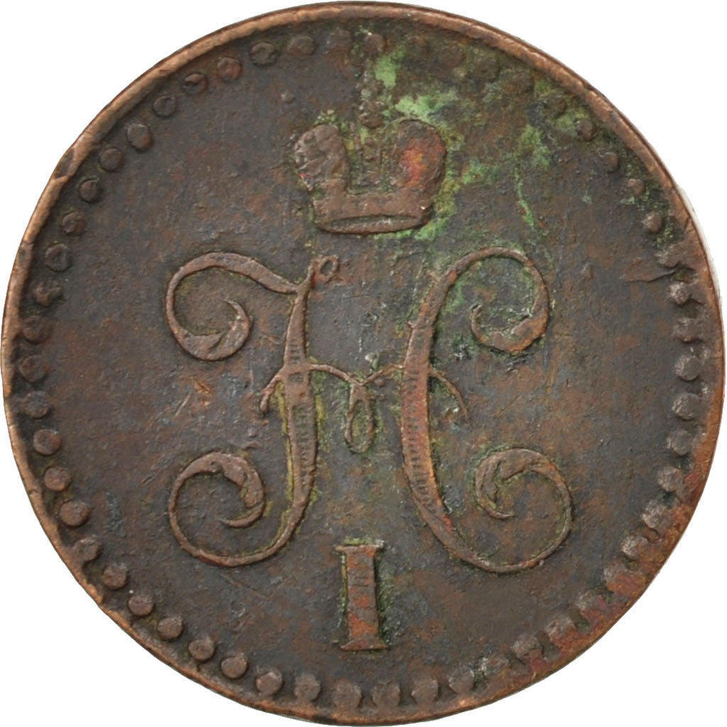 RUSSIA, Denga, 1/2 Kopek, 1840, Kolpino, KM #143.3, VF(20-25), Copper, 14.98