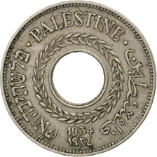 PALESTINE, 5 Mils, 1934, KM #3, EF(40-45), Copper-Nickel, 20, 2.88