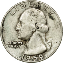Coin, United States, Washington Quarter, Quarter, 1959, U.S. Mint, Philadelphia