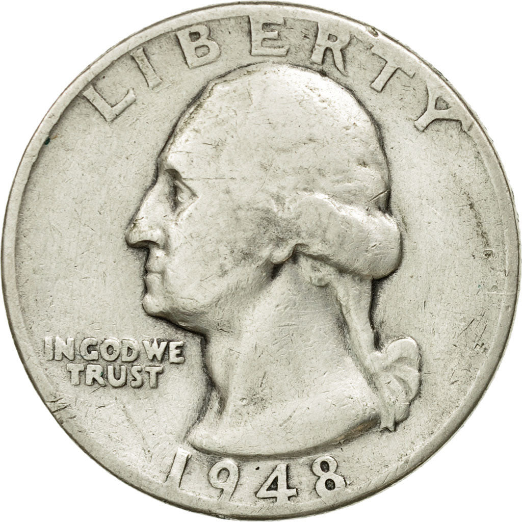Coin, United States, Washington Quarter, Quarter, 1948, U.S. Mint, Philadelphia