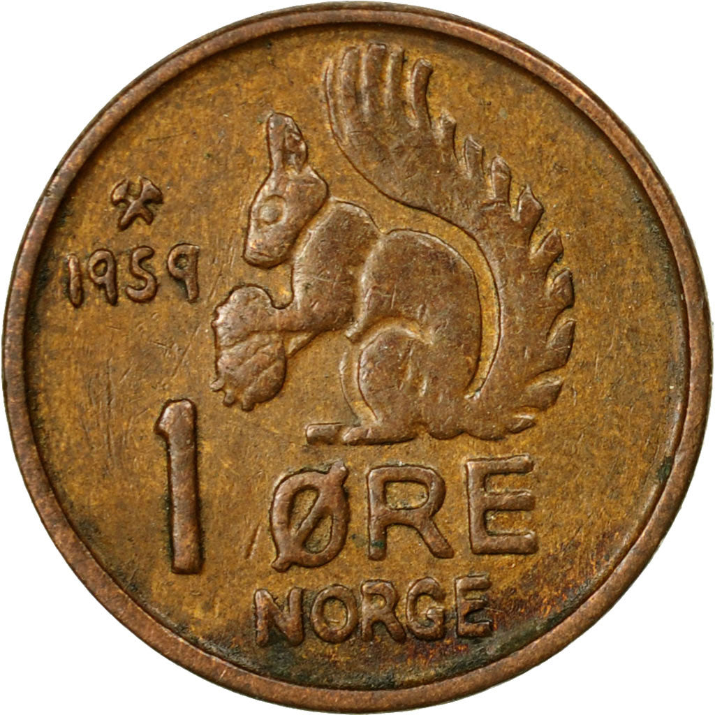 Coin, Norway, Olav V, Ore, 1959, EF(40-45), Bronze, KM:403