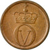 Moneda, Noruega, Olav V, Ore, 1963, MBC, Bronce, KM:403