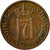 Moneda, Noruega, Haakon VII, Ore, 1950, MBC, Bronce, KM:367