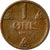 Moneda, Noruega, Haakon VII, Ore, 1950, MBC, Bronce, KM:367