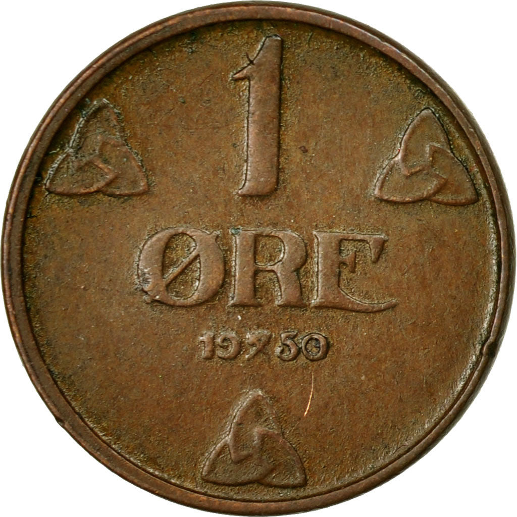 Coin, Norway, Haakon VII, Ore, 1950, EF(40-45), Bronze, KM:367