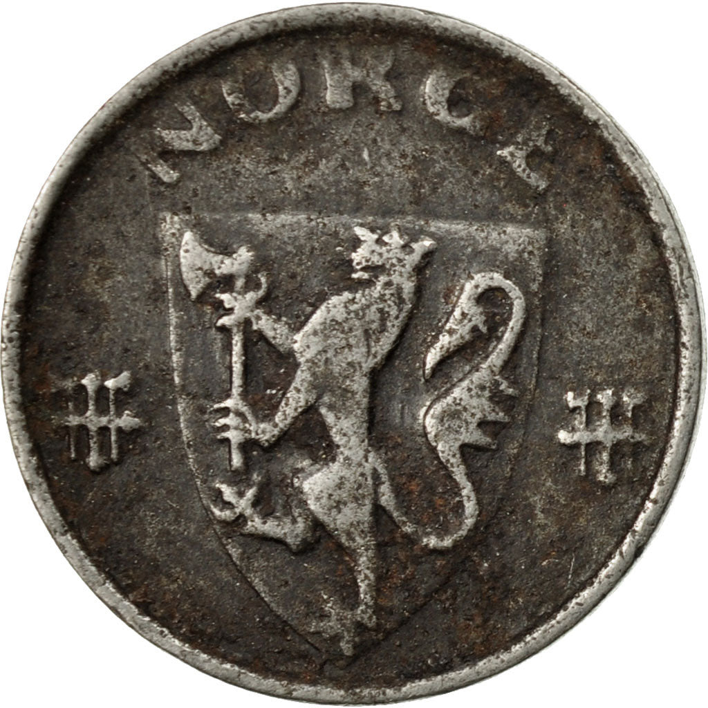 Coin, Norway, Haakon VII, Ore, 1943, EF(40-45), Iron, KM:387