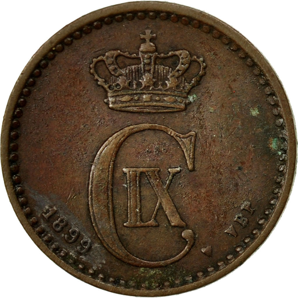 Moneta, Danimarca, Christian IX, Ore, 1899, Copenhagen, MB+, Bronzo, KM:792.2