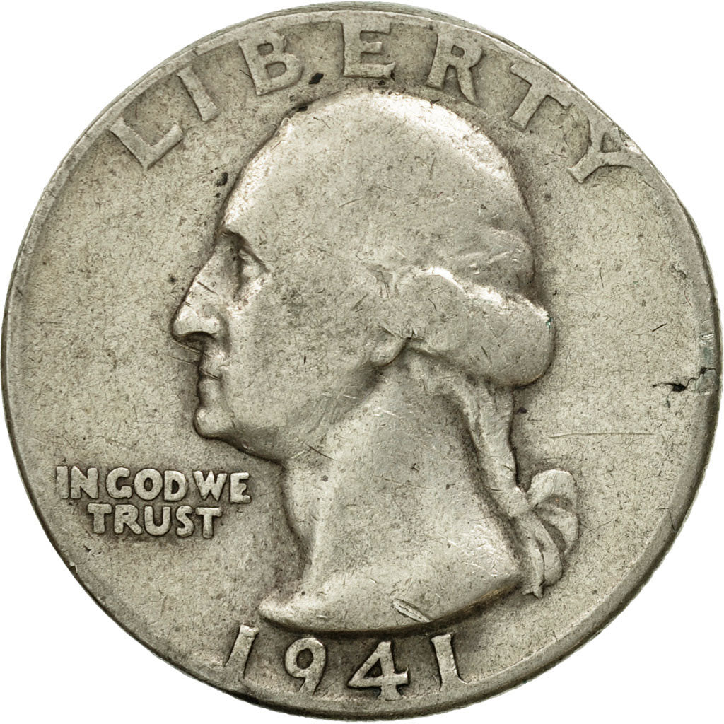 Coin, United States, Washington Quarter, Quarter, 1941, U.S. Mint, Philadelphia