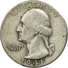 Coin, United States, Washington Quarter, Quarter, 1941, U.S. Mint, Philadelphia