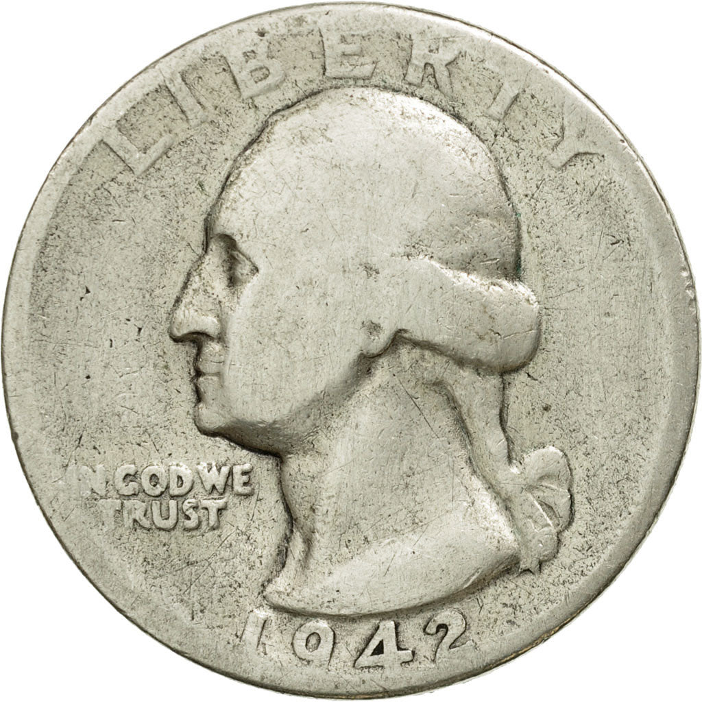 Coin, United States, Washington Quarter, Quarter, 1942, U.S. Mint, Philadelphia
