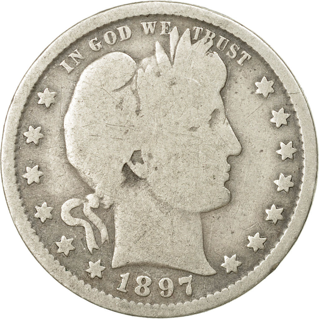 Moneda, Estados Unidos, Barber Quarter, Quarter, 1897, U.S. Mint, Philadelphia