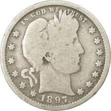 Moneda, Estados Unidos, Barber Quarter, Quarter, 1897, U.S. Mint, Philadelphia