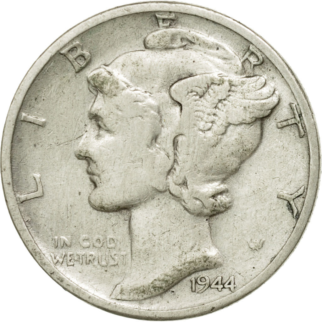 Moneta, Stati Uniti, Mercury Dime, Dime, 1944, U.S. Mint, Philadelphia, MB