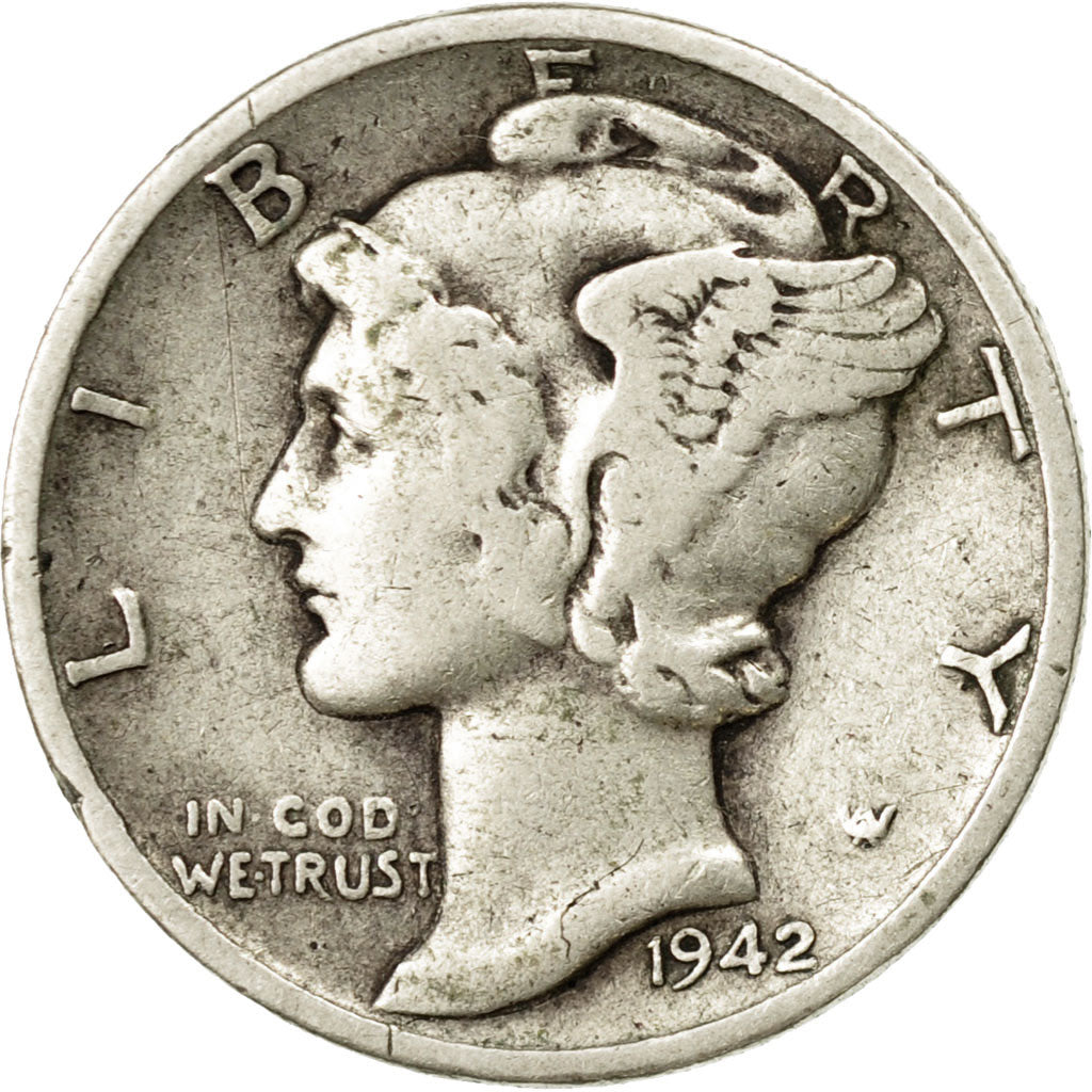 Münze, Vereinigte Staaten, Mercury Dime, Dime, 1942, U.S. Mint, Philadelphia