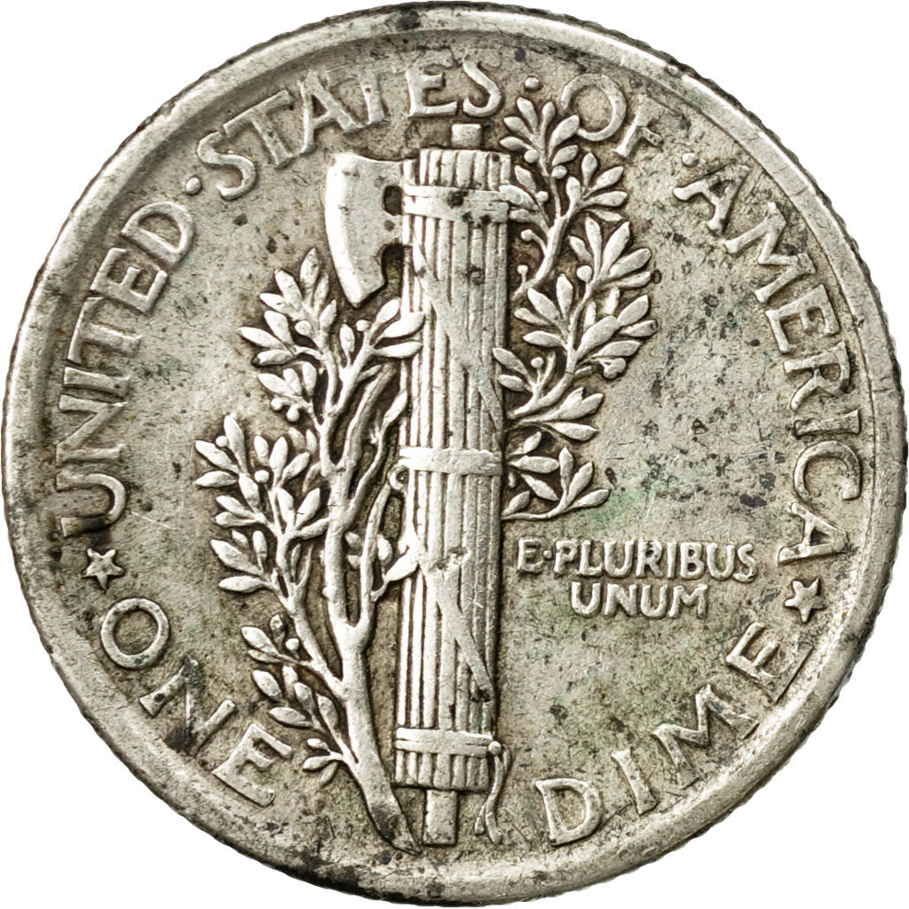 Coin, United States, Mercury Dime, Dime, 1917, U.S. Mint, Philadelphia