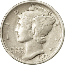 Moneda, Estados Unidos, Mercury Dime, Dime, 1917, U.S. Mint, Philadelphia, BC+