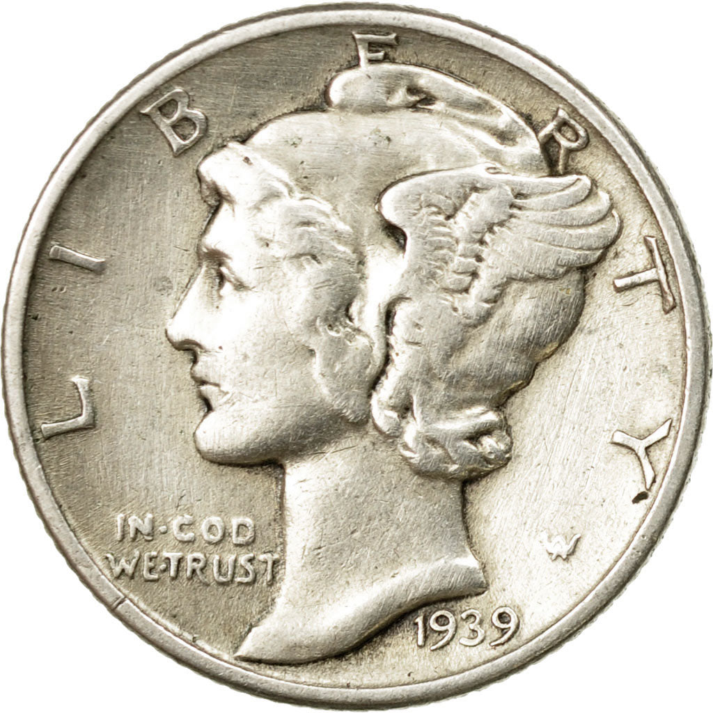 Moneta, Stati Uniti, Mercury Dime, Dime, 1939, U.S. Mint, Philadelphia, MB